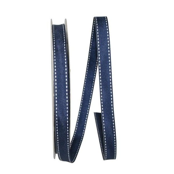 Reliant Ribbon Reliant Ribbon 25133-055-03K 0.625 in. 50 Yards Grosgrain Saddle Stitch Ribbon; Navy 25133-055-03K